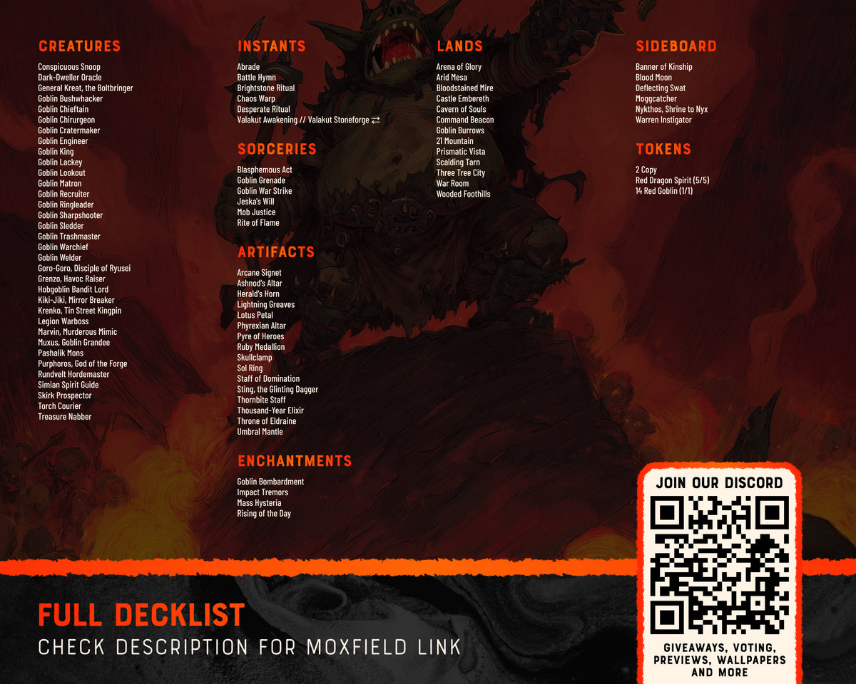 Krenko Goblins fantasy Commander proxy deck, presentation 13