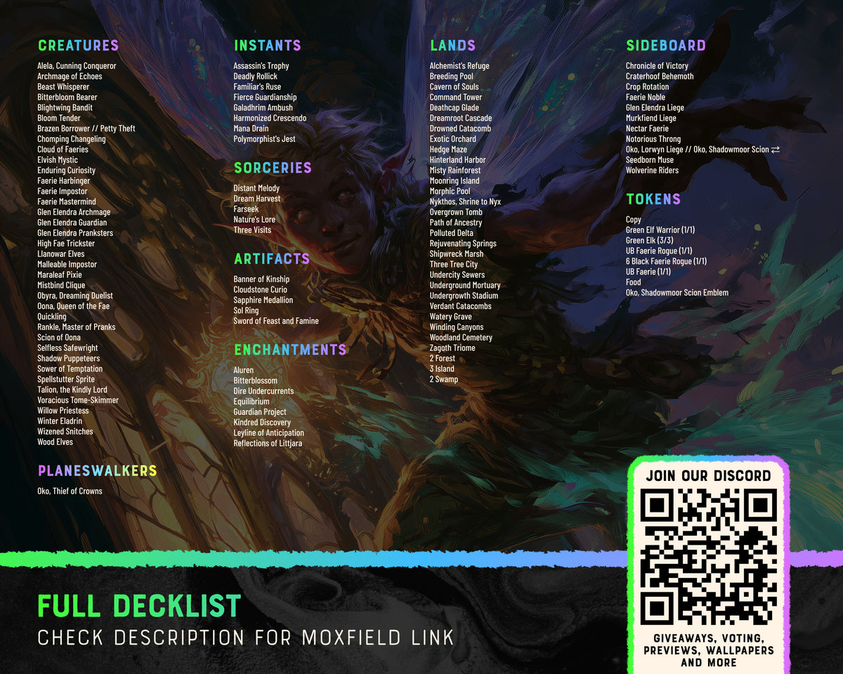 Maralen Faeries fantasy Commander proxy deck, presentation 13