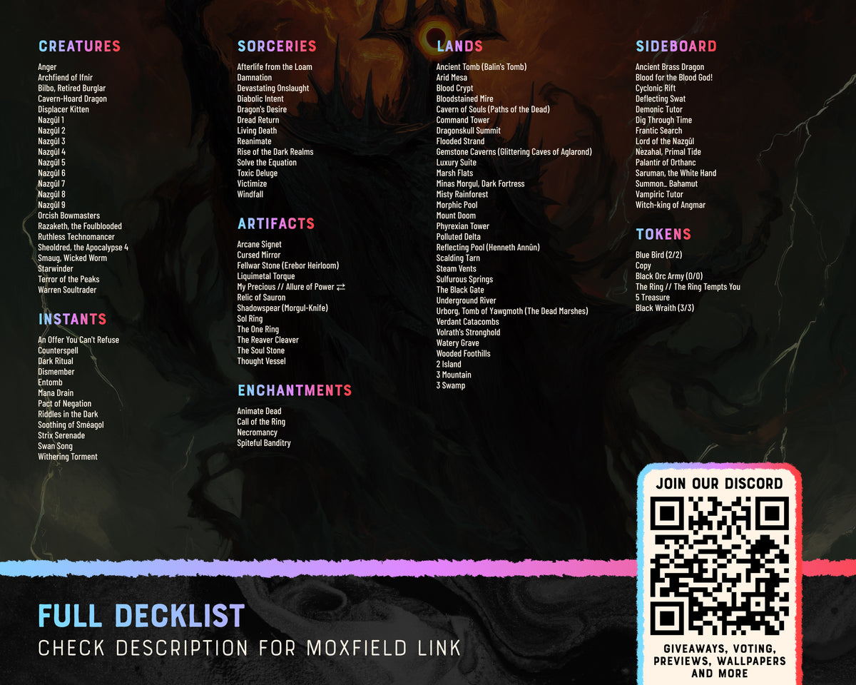 Shadow of Mordor fantasy Commander proxy deck, presentation 13