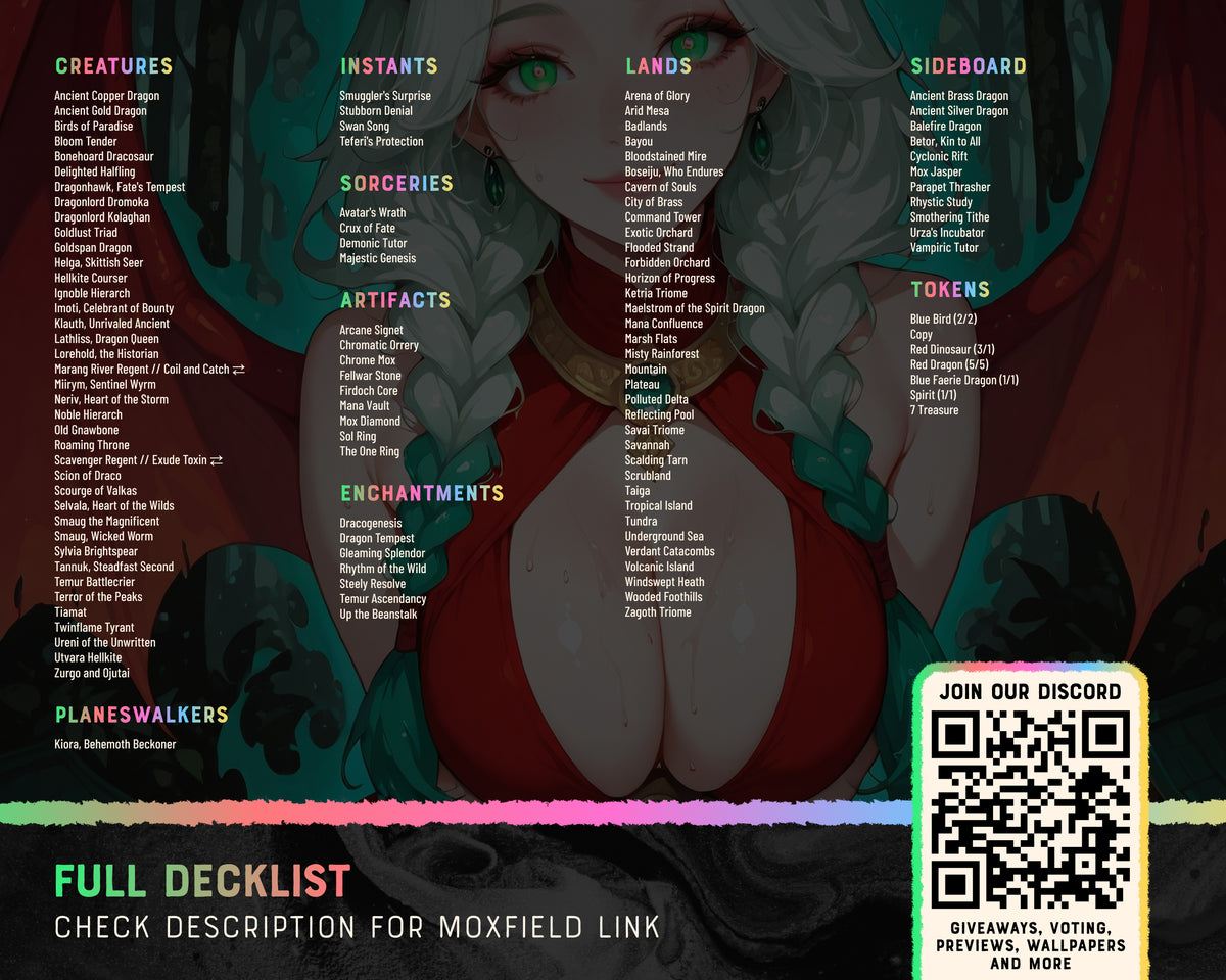 Ur-Dragon Tribal waifu Commander proxy deck, presentation 13