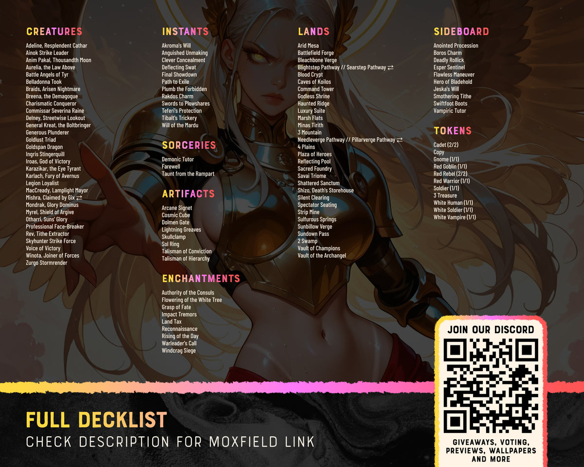 War Maidens waifu Commander proxy deck, presentation 13