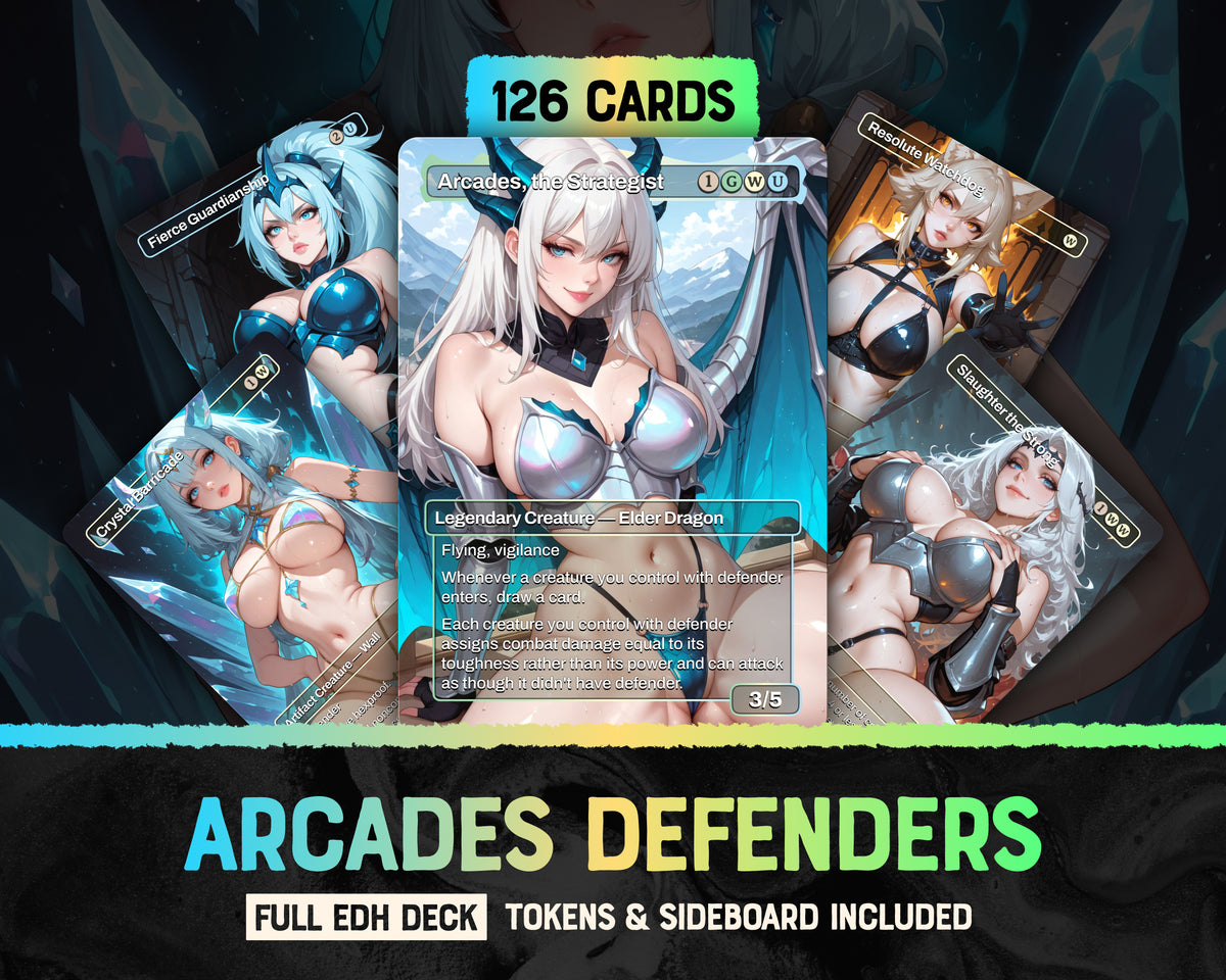 Arcades Defenders Arcades waifu Commander proxy deck, presentation 01