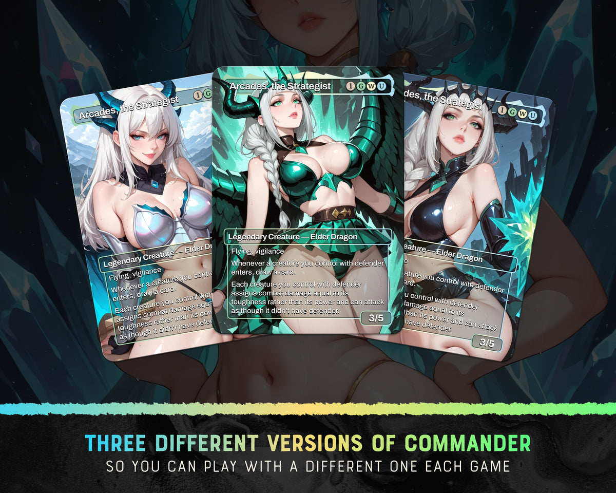 Arcades Defenders Arcades waifu Commander proxy deck, presentation 03