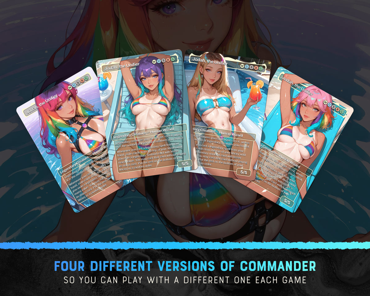 Beach Waifus Jodah waifu Commander proxy deck, presentation 03