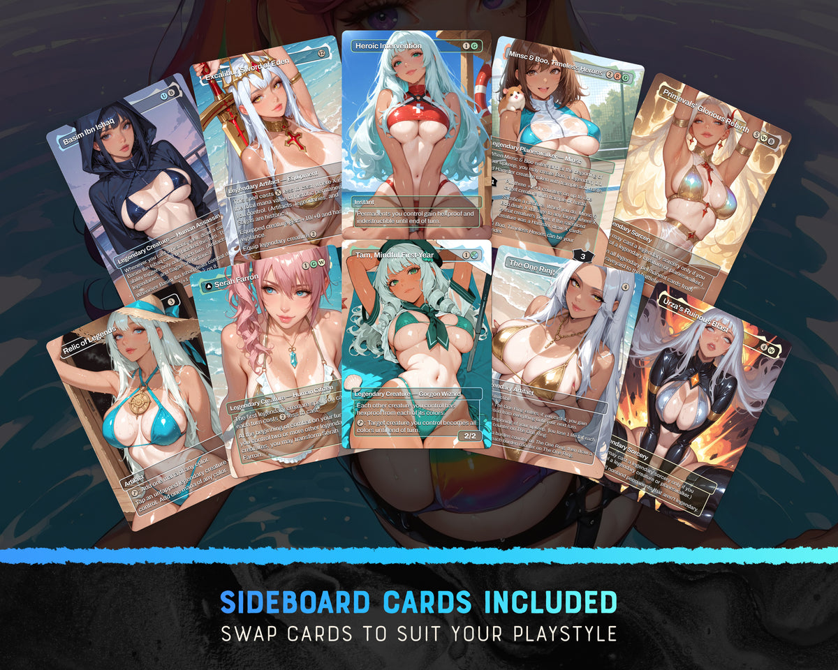 Beach Waifus Jodah waifu Commander proxy deck, presentation 05