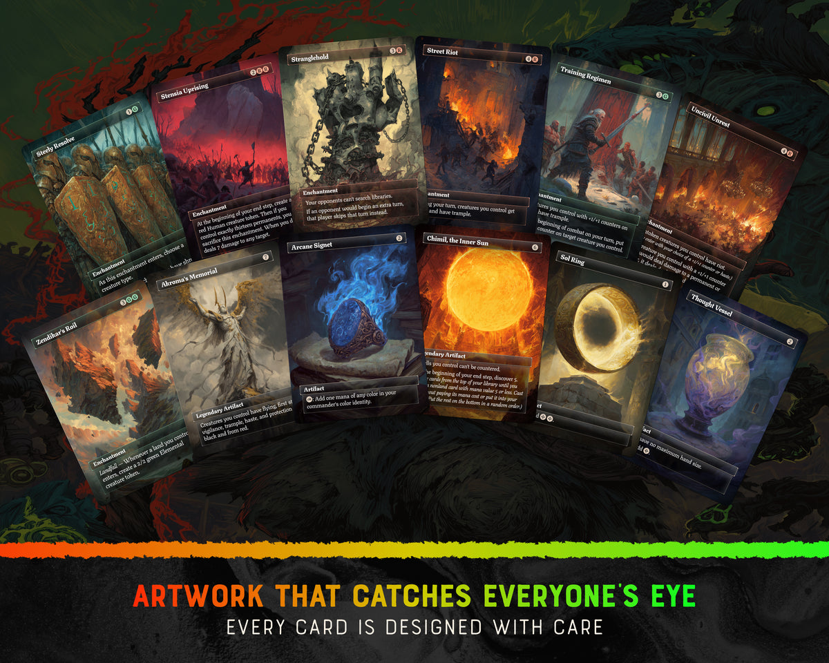 Bello Enchantments fantasy Commander proxy deck, presentation 10
