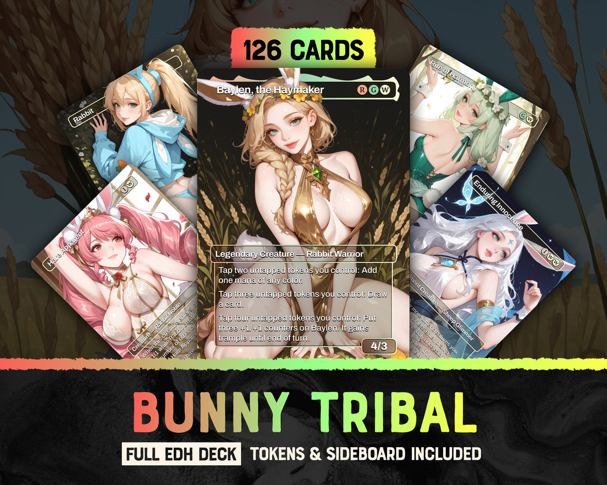 Bunny Tribal waifu Commander proxy deck, presentation 01