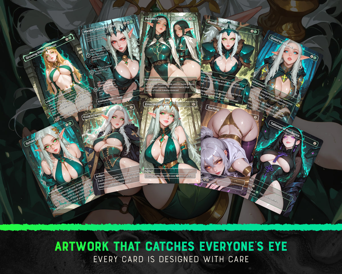 Elf Tribal waifu Commander proxy deck, presentation 10