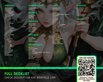 Elf Tribal waifu Commander proxy deck, presentation 13