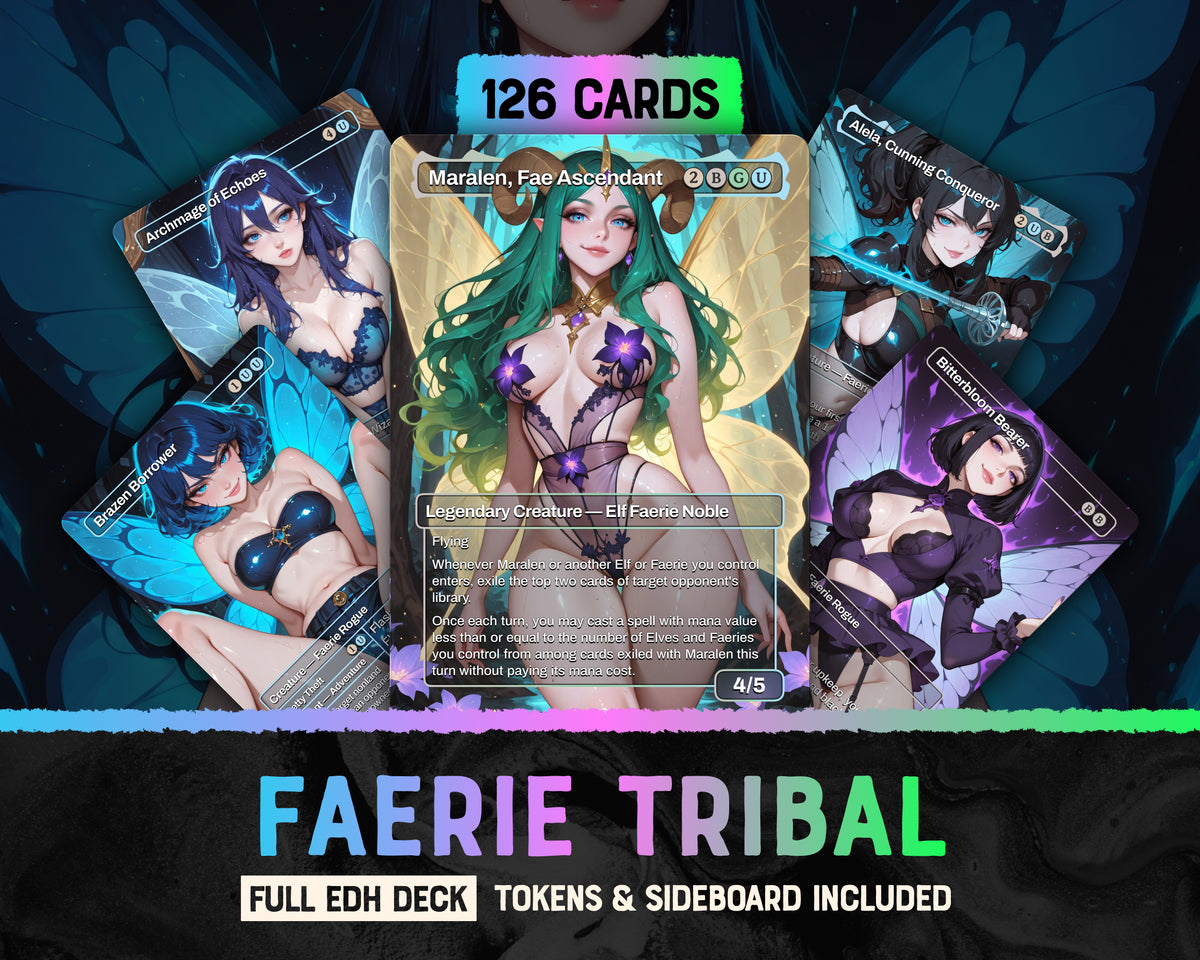 Faerie Tribal waifu Commander proxy deck, presentation 01