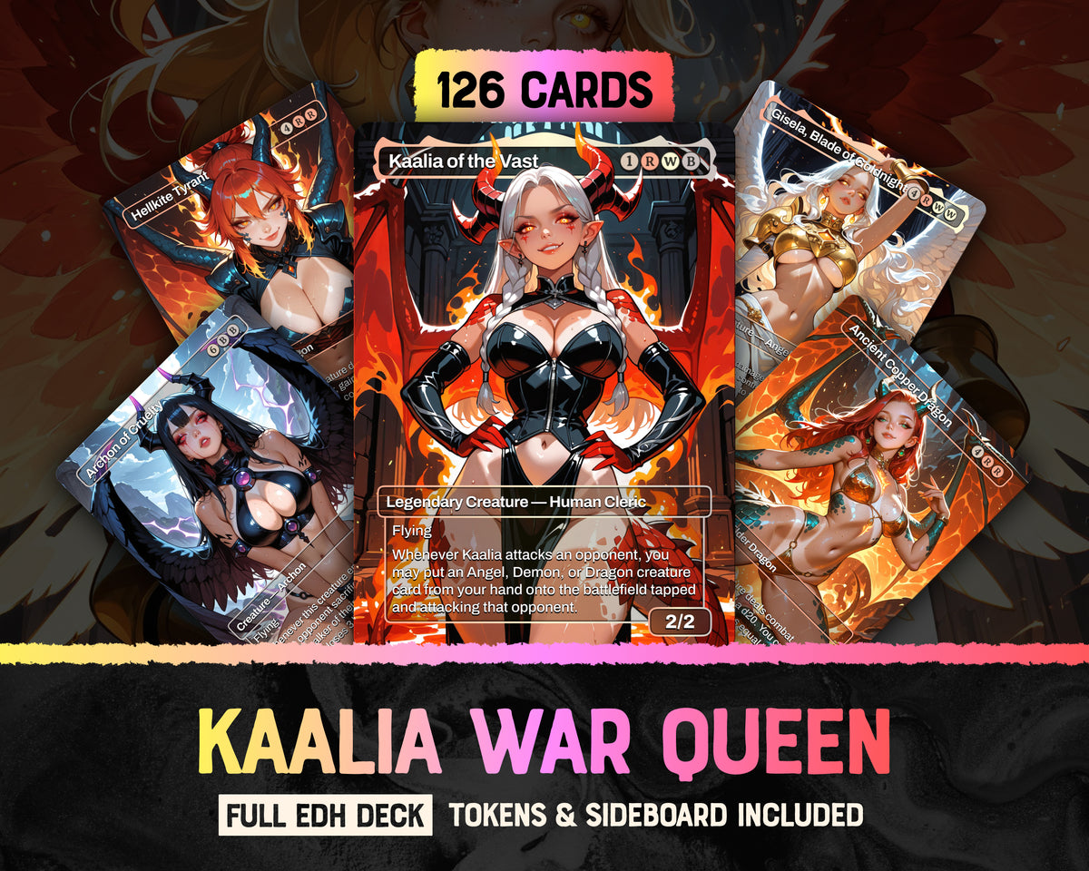 Kaalia War Queen waifu Commander proxy deck, presentation 01