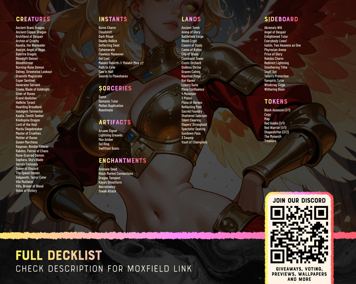 Kaalia War Queen waifu Commander proxy deck, presentation 13