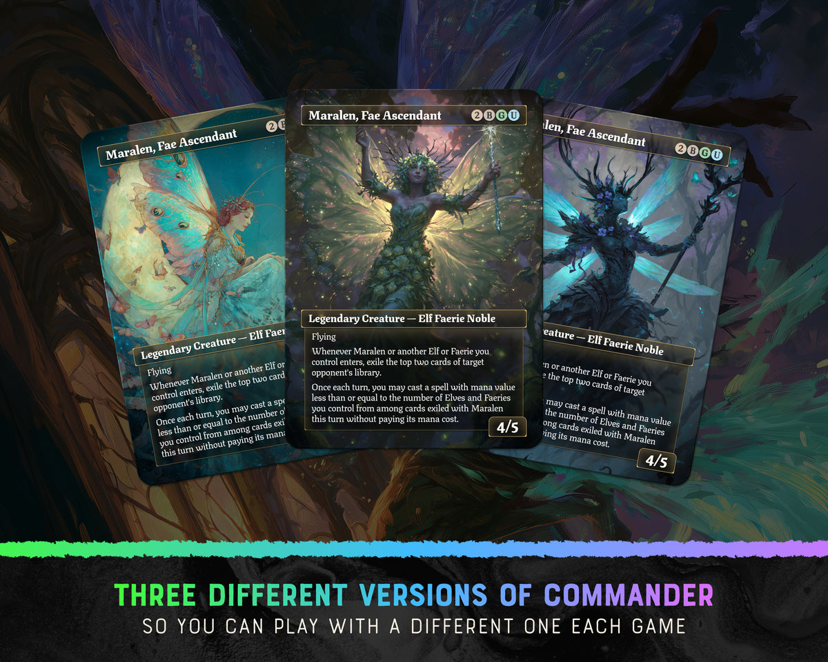 Maralen Faeries fantasy Commander proxy deck, presentation 03