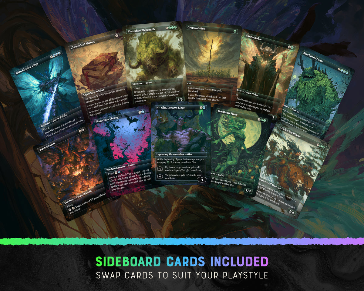 Maralen Faeries fantasy Commander proxy deck, presentation 05