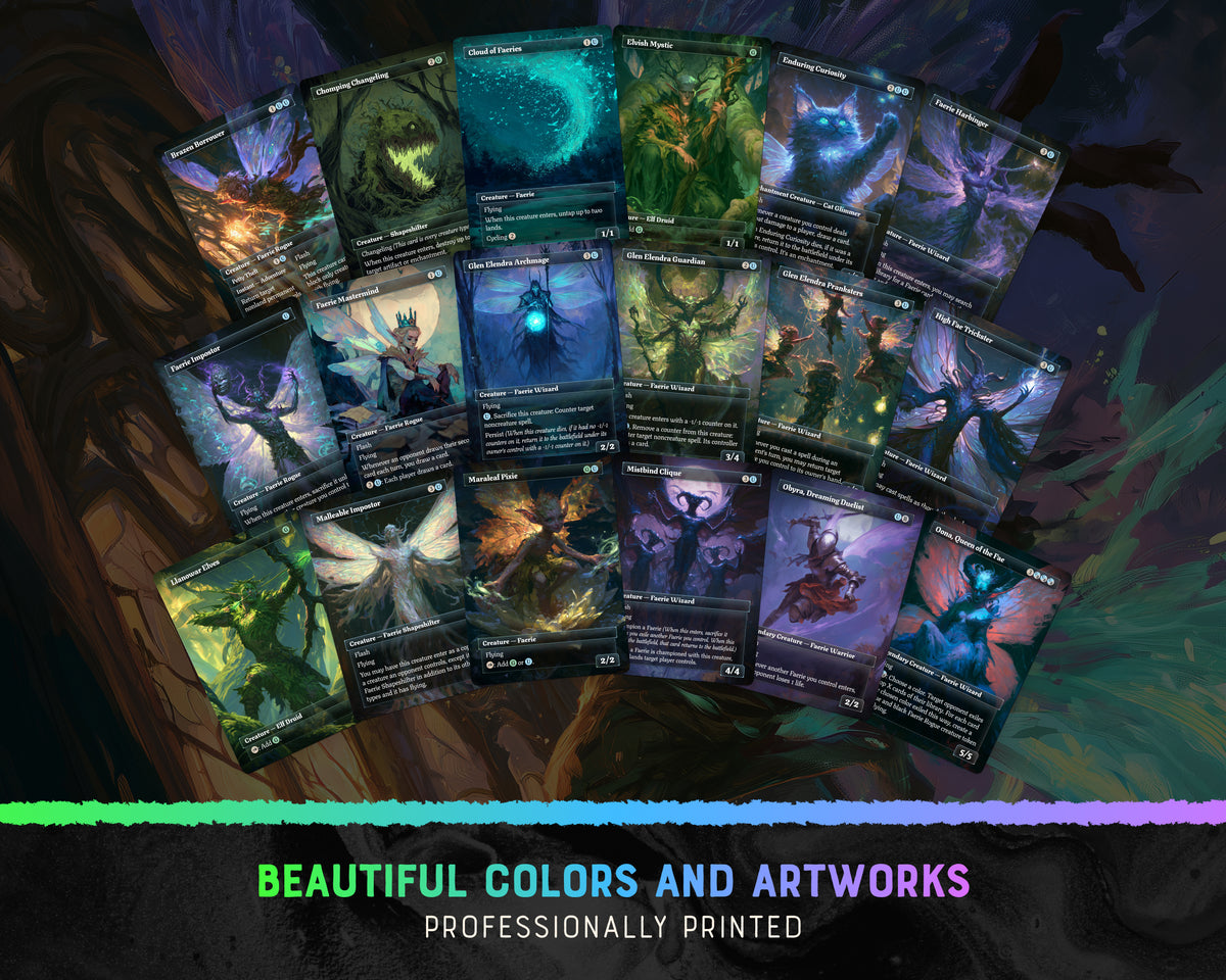 Maralen Faeries fantasy Commander proxy deck, presentation 06