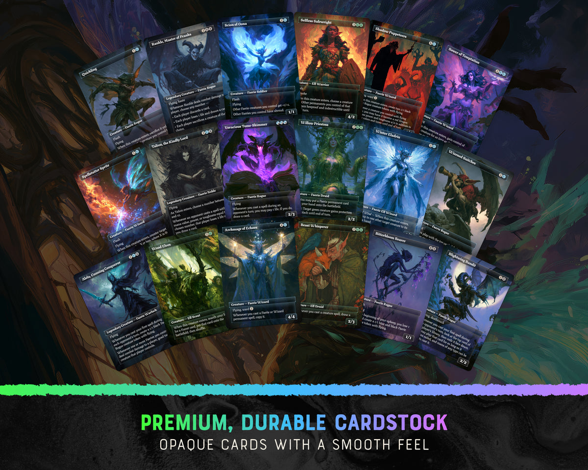 Maralen Faeries fantasy Commander proxy deck, presentation 07