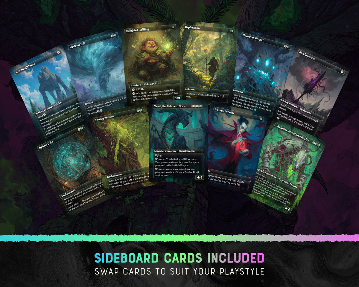 Mothman Radiation fantasy Commander proxy deck, presentation 05