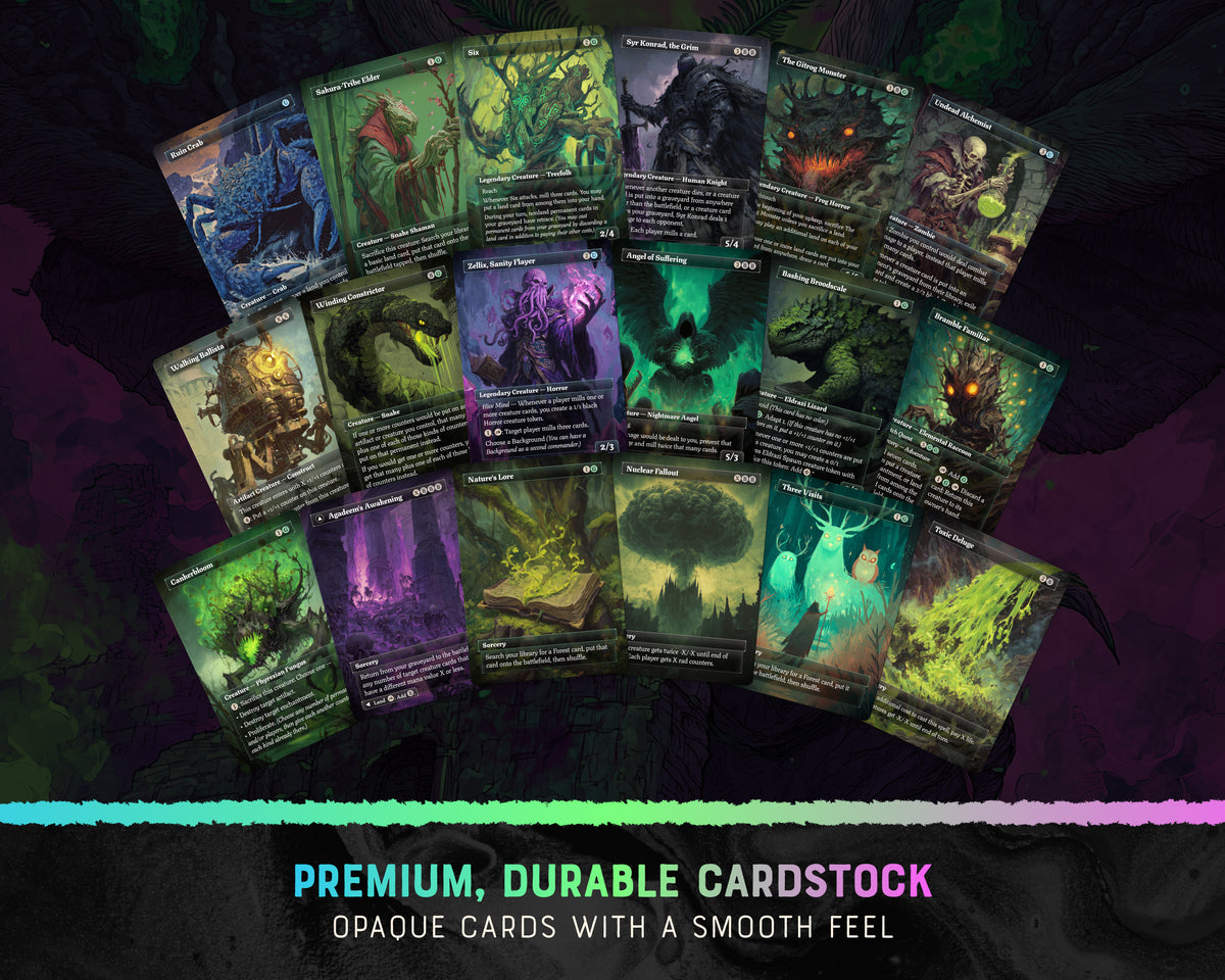 Mothman Radiation fantasy Commander proxy deck, presentation 07