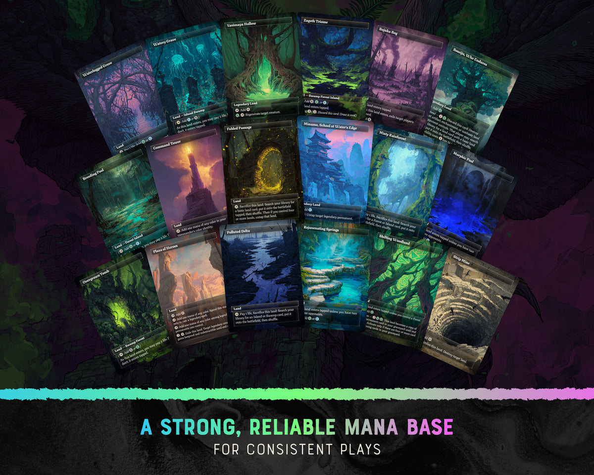 Mothman Radiation fantasy Commander proxy deck, presentation 12