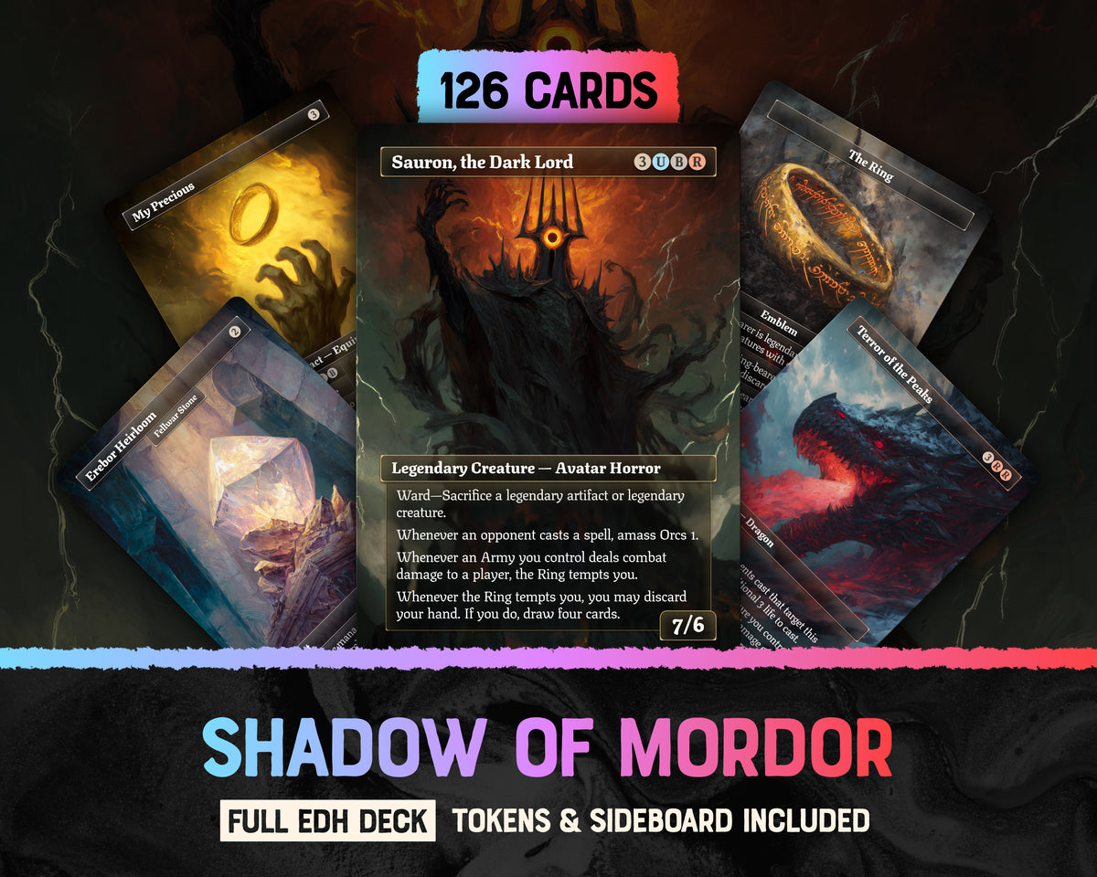 Shadow of Mordor fantasy Commander proxy deck, presentation 01