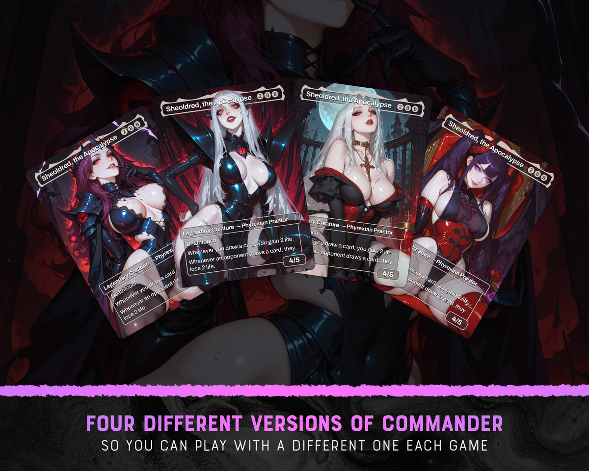 Sheoldred Apocalypse waifu Commander proxy deck, presentation 03