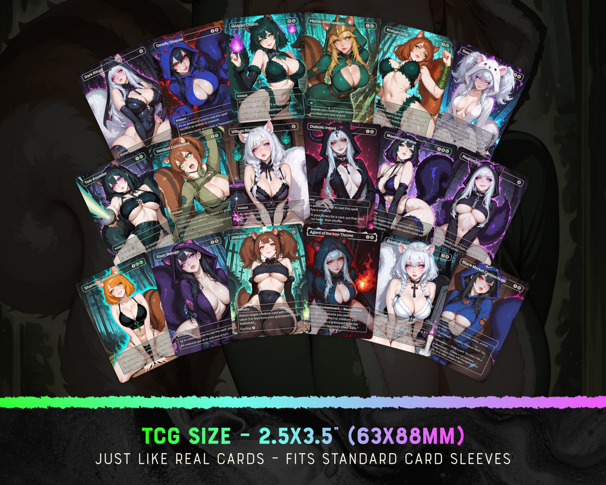 Squirrel Tribal waifu Commander proxy deck, presentation 09