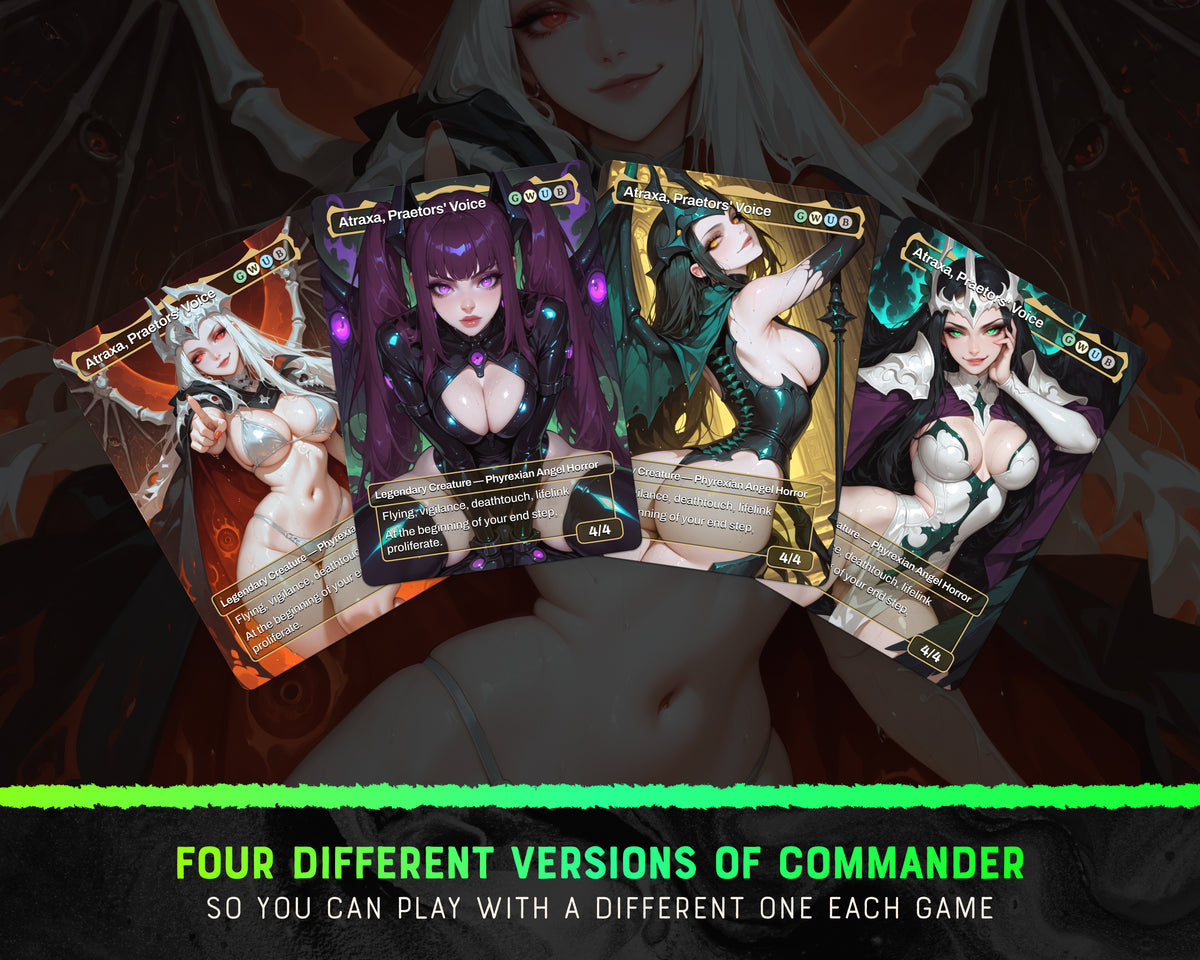 Toxic Queens Atraxa waifu Commander proxy deck, presentation 03