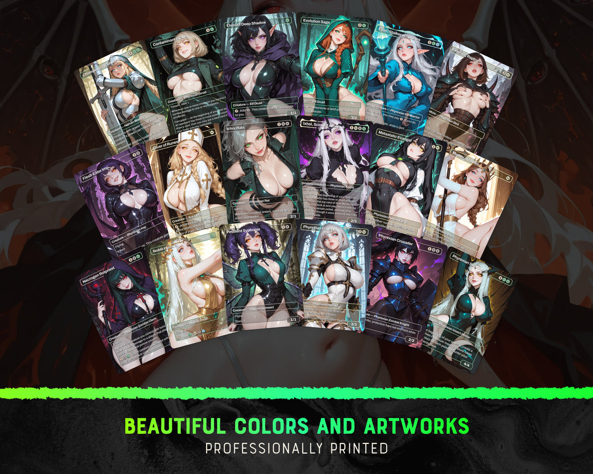 Toxic Queens Atraxa waifu Commander proxy deck, presentation 06