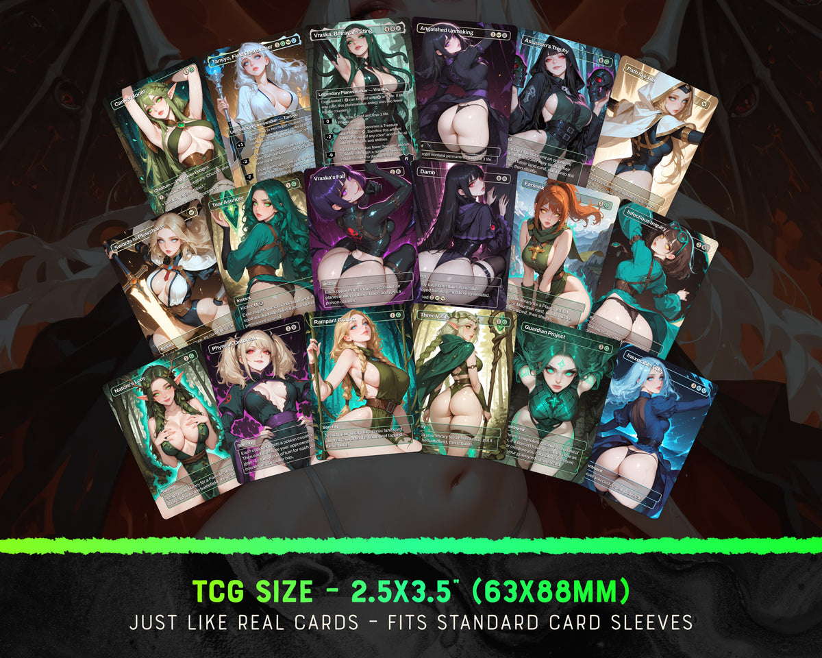 Toxic Queens Atraxa waifu Commander proxy deck, presentation 09