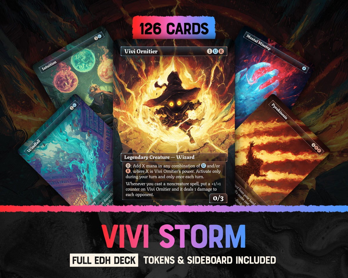 Vivi Storm fantasy Commander proxy deck, presentation 01