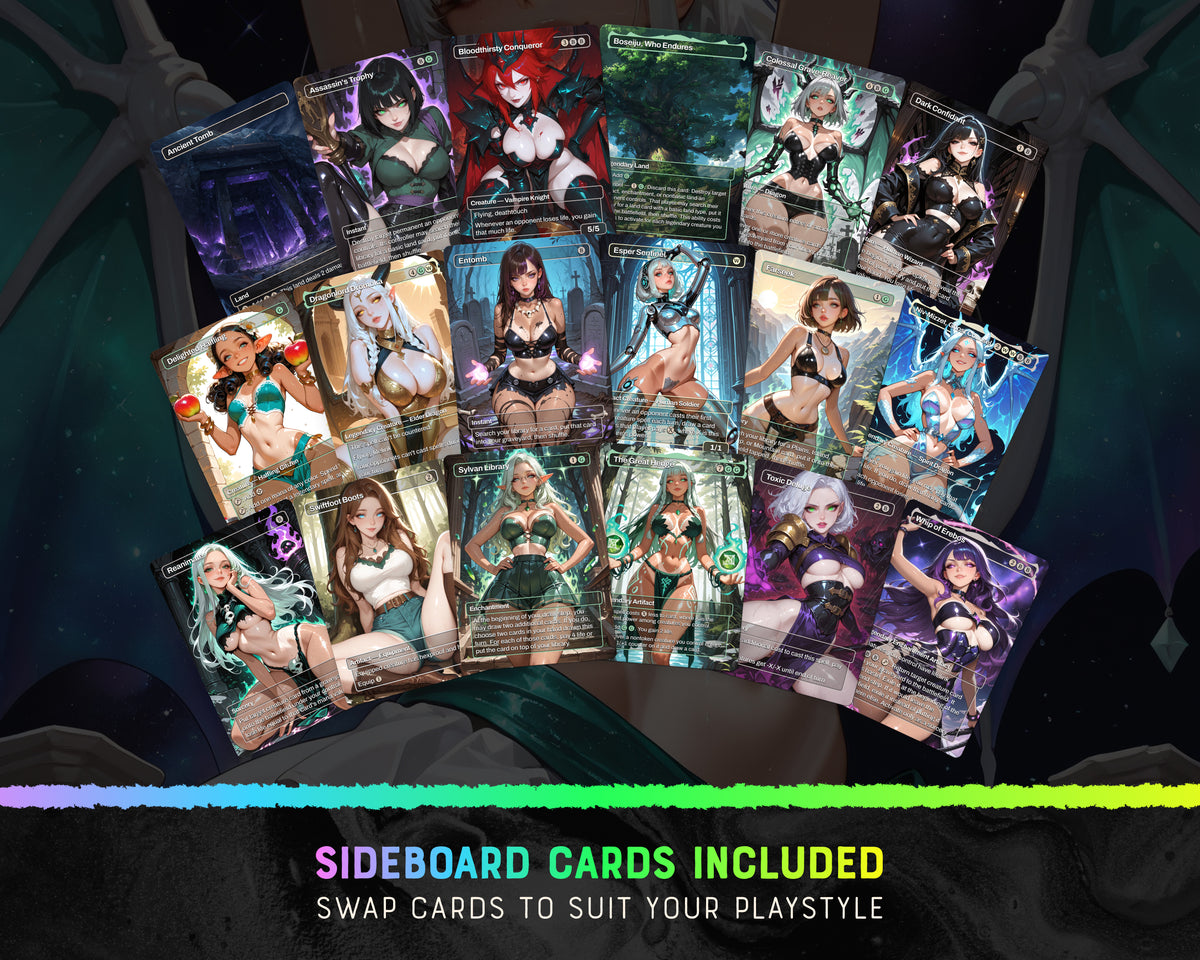 Win the Game Tricks waifu Commander proxy deck, presentation 05