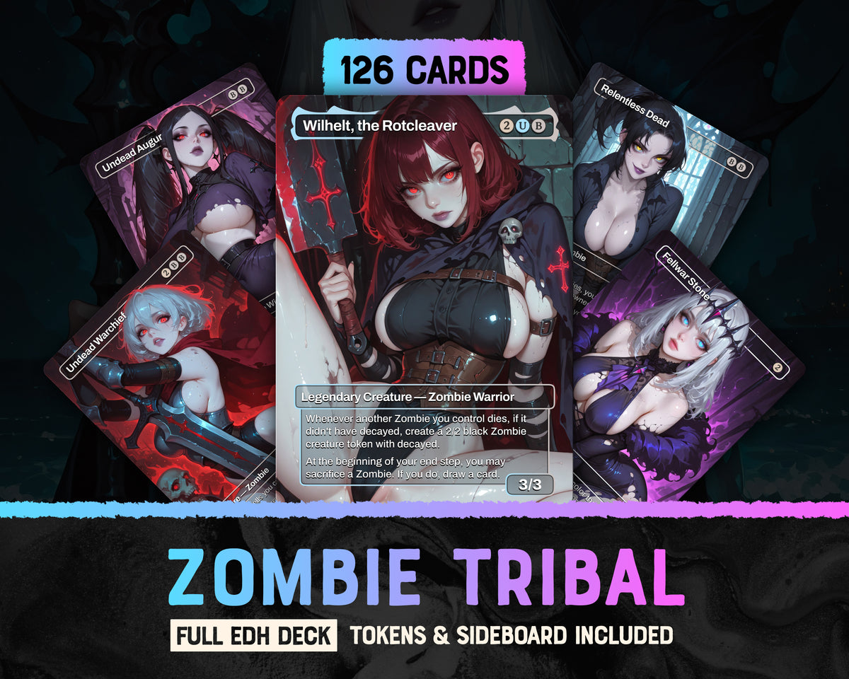 Zombie Tribal waifu Commander proxy deck, presentation 01